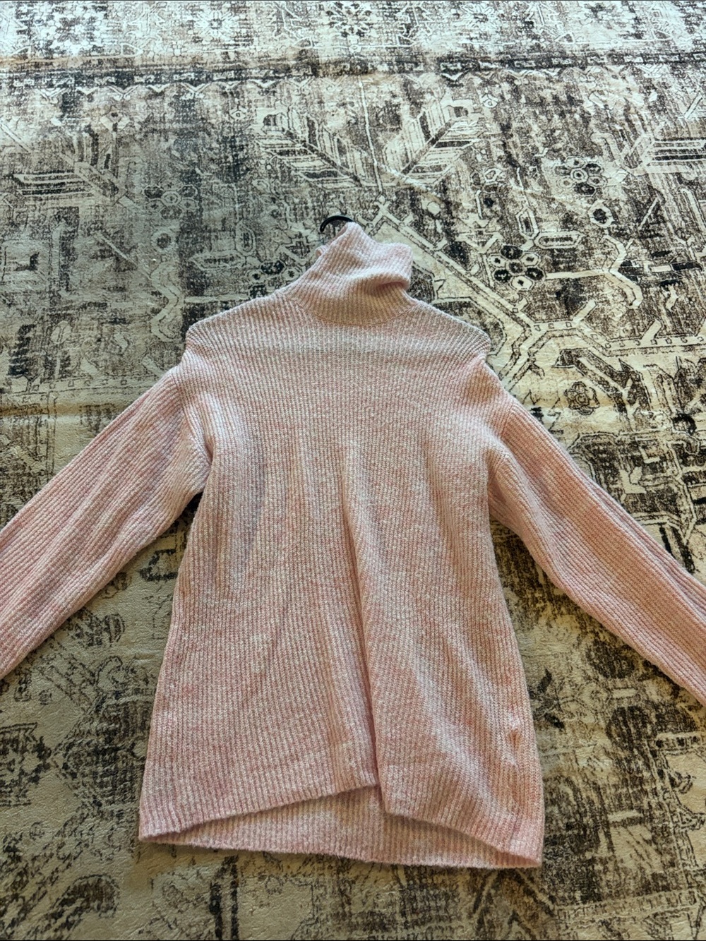 Divided Light Pink Ribbed Turtleneck Sweater